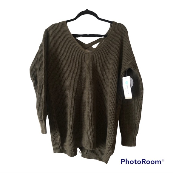 RD Style Sweaters - NWT Oversized RD Style Stitch Fix Aru Lace Up Back Pullover - Sweater 🤍